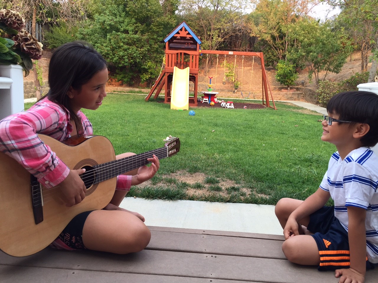 playing guitar
